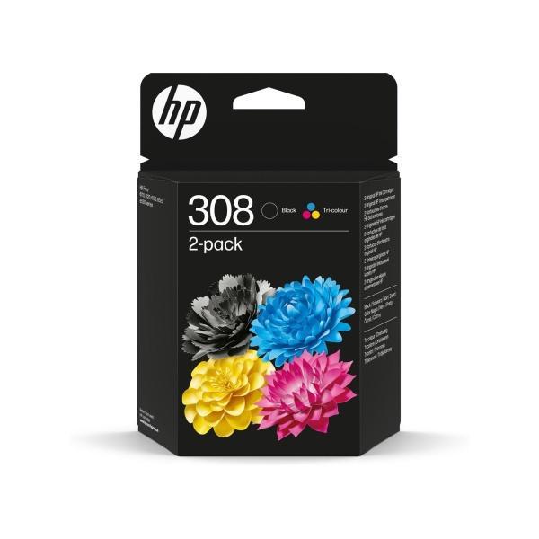 Pack de cartuchos Tricolor original HP 308 6L6S6UE