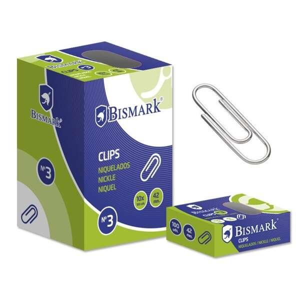 Original Bismark Pack de 100 Clips Nº3 42mm - Niquelados