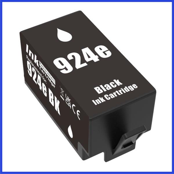 Cartucho de tinta negra HP 924e XL compatible de alta capacidad con chip blindado anti-bloqueo.