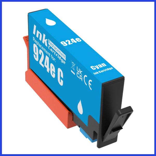 Cartucho de tinta cian HP 924e XL compatible con tecnología de chip blindado para OfficeJet Pro.