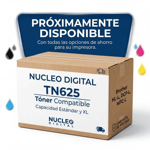 Imagen provisional de tóner Brother TN625 compatible próximamente disponible en Núcleo Digital.
