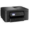 Ángulo tres cuartos a la izquierda mostrando el perfil estilizado y la salida de papel del equipo multifunción Brother. WiFi, Dúplex y Sistema de Tinta de Alta Capacidad. Disponible con envío 24h en Núcleo Digital.
