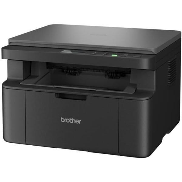 Impresora multifunción Brother DCP-L1640W con la tapa del escáner levantada, lista para digitalizar. WiFi, 20ppm. Disponible con envío 24h en Núcleo Digital.