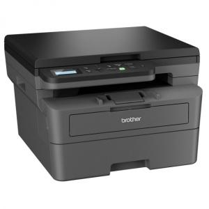 Impresora multifunción Brother DCP-L1660W con la tapa del escáner levantada, lista para digitalizar. WiFi, ADF. Disponible con envío 24h en Núcleo Digital.