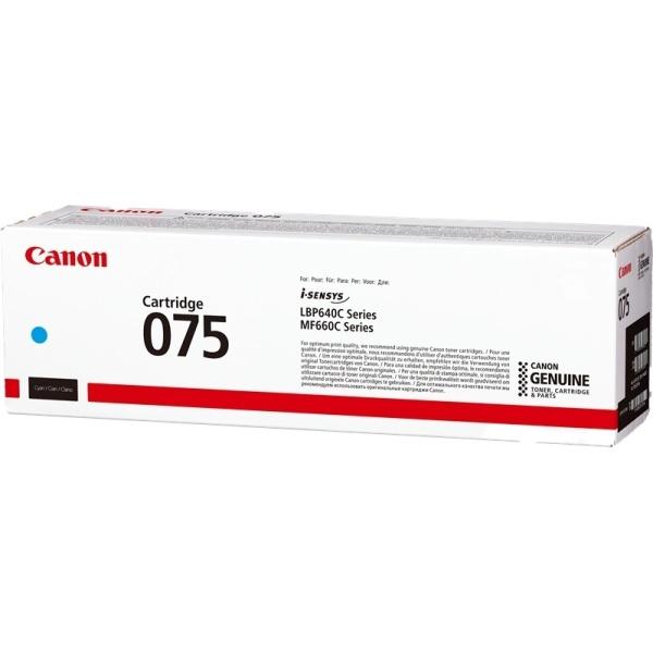 Imagen del Tóner Original Canon 075 Cian 6364C002. Consumible original para máxima fiabilidad y resultados oficiales. Envío 24h en Núcleo Digital.